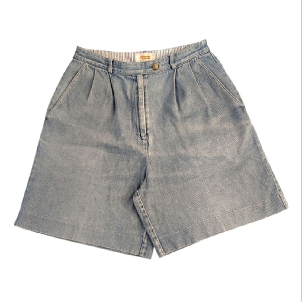Vtg 90s Talbots High Waist Light Wash Mom Jean Shorts Size 8 Petite Indiesleaze